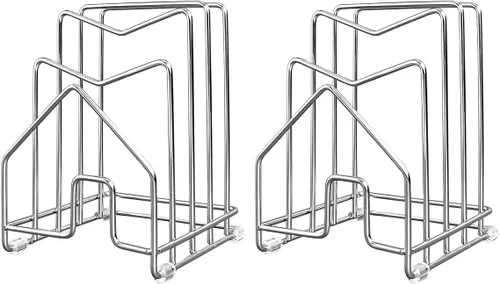 Miniatura 13 de SUNFICON Estante para tabla de cortar, organizador de tablas de cortar, soporte para tapas de ollas, bandeja fina para hornear, bandeja de secado 1