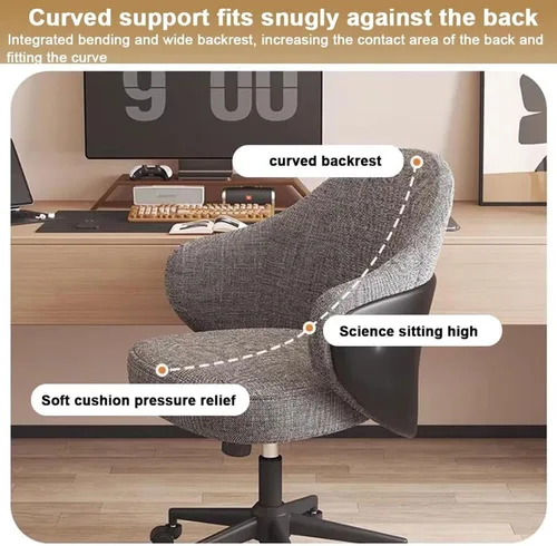 Miniatura 3 de Ergonomic Office Chair with Armrests and Wheels, Wide Seat Desk Chairs for Home Office, Apartment, Vanity