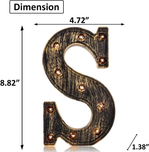 Miniatura 5 de Oycbuzo - Cartel de letras con luces LED doradas y negras, estilo industrial y clásico, para decoración de cafeterías, bodas, fiestas de cumpleaños