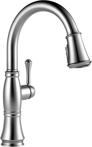 Miniatura 12 de Delta Grifo Cassidy Gold para cocina, grifos de cocina con rociador extraíble, grifo de fregadero de cocina, grifo dorado para fregadero de cocina