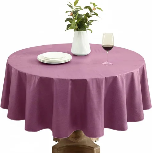 Miniatura 11 de Lintex Cafe Hotel - Mantel de vinilo con aspecto de lino respaldado con franela, calibre pesado 4, cuadrado de 52 x 52 pulgadas, color borgoña