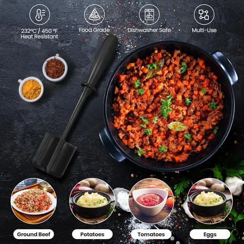 Miniatura 2 de CUNSENR Picador de carne de alta calidad, herramienta trituradora de carne molida de 5 cuchillas curvas, trituradora de carne de nailon resistente