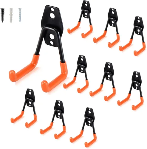 Miniatura 13 de AOBEN Ganchos de garaje resistentes, ganchos de almacenamiento de acero para garaje, perchas para herramientas y ganchos combinables de montaje