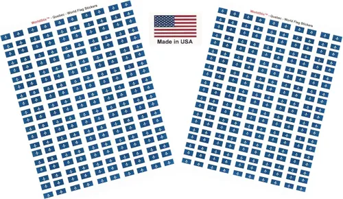 Miniatura 144 de 100 calcomanías de la bandera de Alaska; 1.5" x 1" hechas en Estados Unidos, calcomanías autoadhesivas de la bandera del estado para álbumes