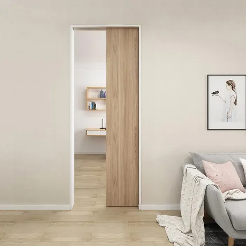 Miniatura 9 de JUBEST Juego de herrajes y rieles para puerta de bolsillo de grado comercial de 7 pies, herrajes para puertas correderas de 80.7 pulgadas, duraderos