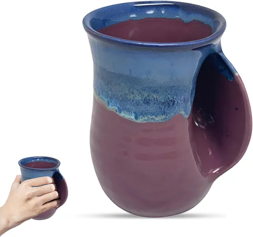 Miniatura 49 de Clay in Motion - Taza calentadora de manos para diestros, diseño Desert Sand
