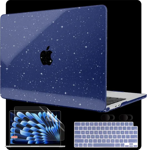 Miniatura 10 de MEEgoodo Funda con purpurina para MacBook Air de 13 pulgadas 2026 2025 2024 2022, compatible con los modelos A3449 (M5)/A3240 (M4)/A3113 (M3)/A2681