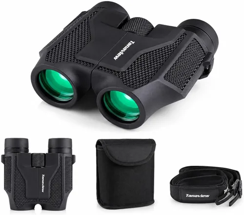 Binocular compacto de 12 x 25 para adultos, niños | Travel Case, Long Distance View, Low Light Clear Vision, Waterproof, Hunting, Birdwatching,