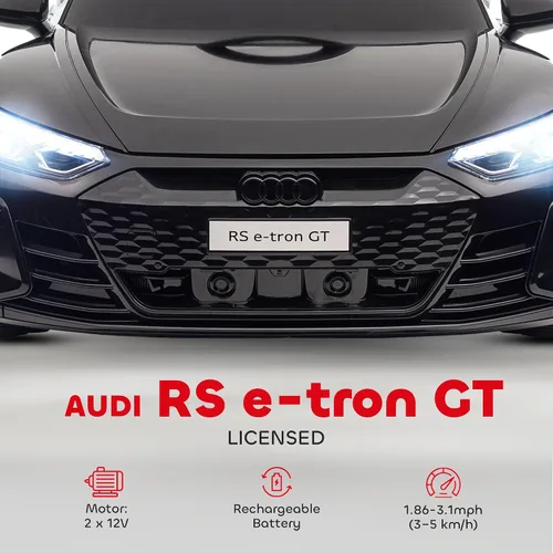 Miniatura 3 de Aosom Carro de juguete con licencia Audi RS e-tron GT de 12V para niños, vehículo eléctrico con control remoto para padres, música, luces, para Negro