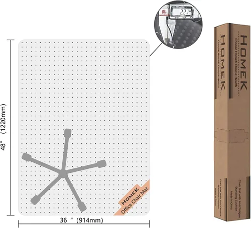 Miniatura 8 de Tapete para silla de oficina para alfombra de pelo bajo, 48 x 36 pulgadas, tapete transparente para silla de escritorio de oficina para suelos