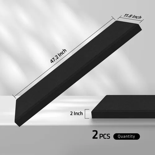 Miniatura 3 de Paneles acústicos de 2 pulgadas de grosor con soportes para colgar en la pared, 2 paneles de fibra de vidrio de 47.2 x 11.8 pulgadas de absorción