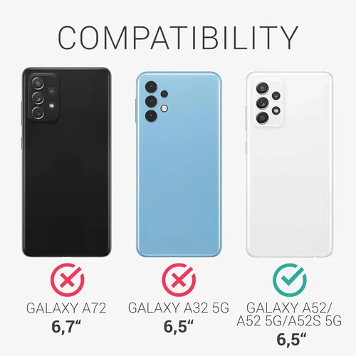 Miniatura 6 de kwmobile Funda de silicona TPU compatible con Samsung Galaxy A52 / A52 5G / A52s 5G - Funda suave - Don't Touch My Phone Blanco/Negro