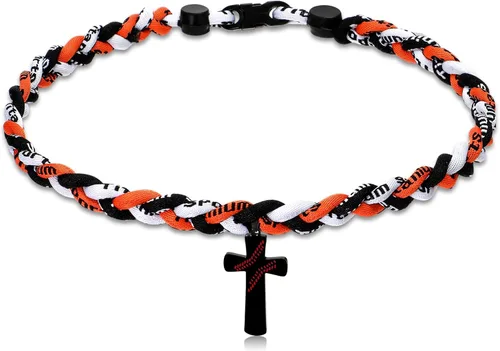 Miniatura 8 de Glenmal Collar de béisbol para niños, de acero inoxidable, dije de titanio, trenzado, deportivo, regalo de béisbol para hombres y niños, 20 pulgadas