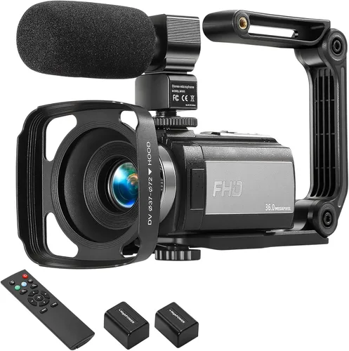 Videocámara Full HD 1080P 30FPS 36MP IR visión nocturna Cámara para grabar videos para YouTube, LCD de 3.0 Pulgadas con rotación de 270 Grados Zoom