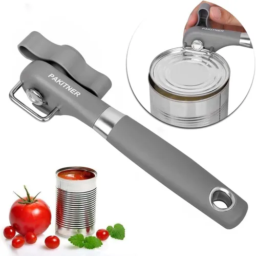 Miniatura 10 de PAKITNER - Abrelatas de corte seguro, abrelatas de borde liso - Perilla de mano de fácil giro, abrelatas manual, borde liso ergonómico, herramienta