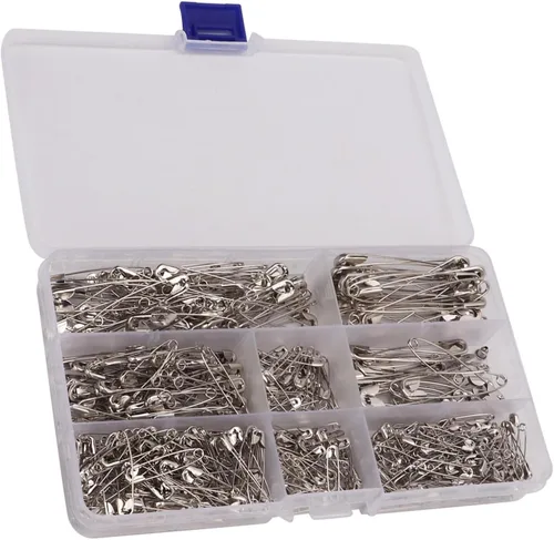 Alfileres de seguridad para etiquetas, joyería surtida, 7 tamaños, artesanía, pequeño, 460 unidades, acero inoxidable, pequeño pasador de seguridad,