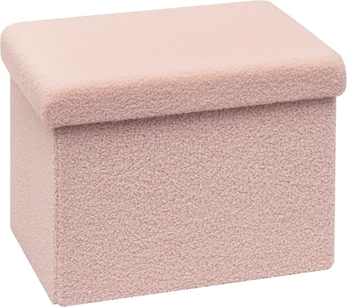 Miniatura 24 de PINPLUS Otomanas otomanas de almacenamiento con forma cuadrada con reposapiés de almacenamiento para sala de estar, asiento otomano Boucle para Negro
