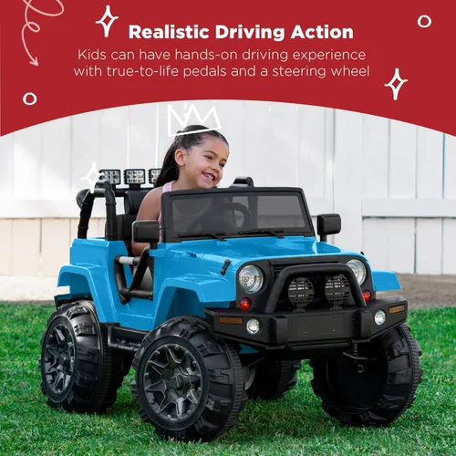 Miniatura 2 de Best Choice Products Camión de paseo para niños de 12 V, auto de juguete a batería con suspensión de resorte, control remoto, 3 velocidades, luces