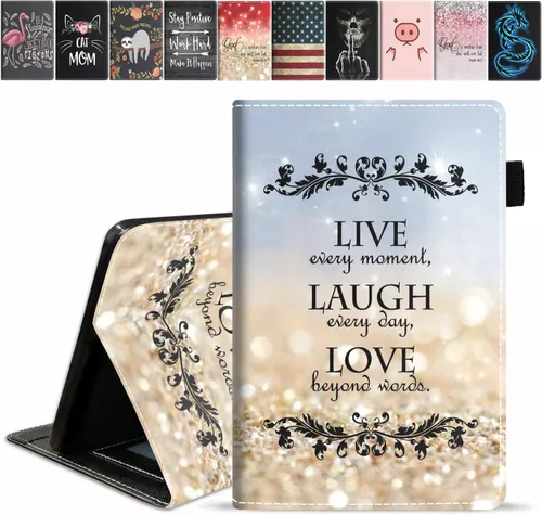 Miniatura 21 de Funda para tableta Amazon Fire HD 10/Fire HD 10 Plus (11ª generación, versión 2021), con cita inspiradora de «Be a Flamingo in a Flock», funda