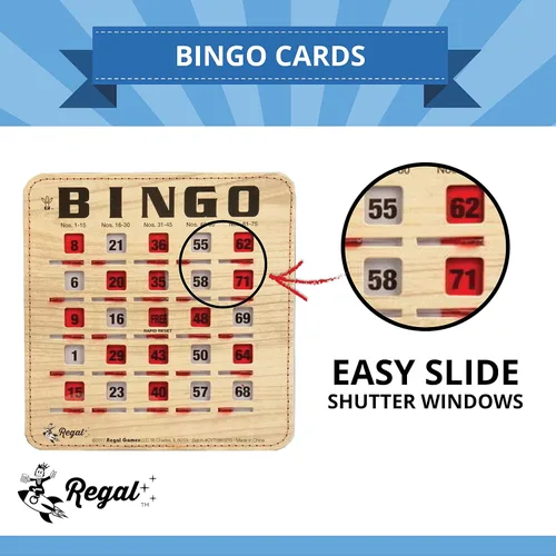 Miniatura 3 de Regal Bingo - Tarjetas de bingo a granel con ventanas deslizantes, tarjetas de juego de bingo reutilizables para adultos en grupos grandes, paquete