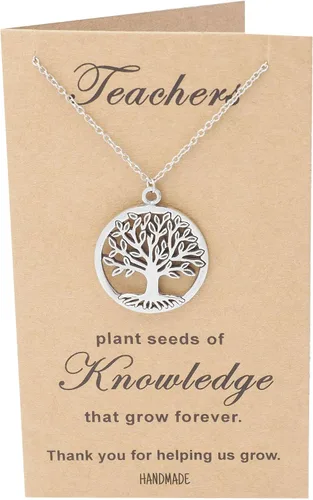 Miniatura 3 de Quan Jewelry, el regalo perfecto para el día del maestro, collar árbol de vida, con tarjeta de agradecimiento, 16 pulgadas a 18 pulgadas