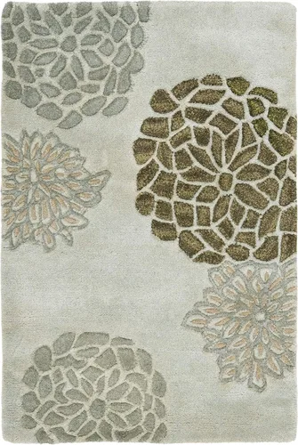 Miniatura 8 de SAFAVIEH Soho Collection SOH211A - Alfombra redonda de lana de primera calidad, hecha a mano, 6 pies, color gris claro