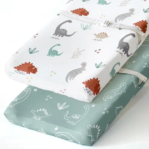 Miniatura 77 de Pack n Play Sheets, BROLEX 2 Pack Mini Crib Sheets,Stretchy Portable Fitted Playard Sheet Set, Convertible Playard Mattress Cover,Ultra Soft