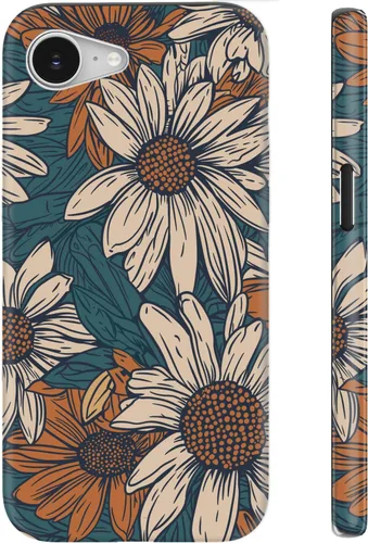 Miniatura 60 de Funda para iPhone 12 Mini, compatible con carga inalámbrica, protección de doble capa con elegante diseño de flores silvestres, silicona suave +