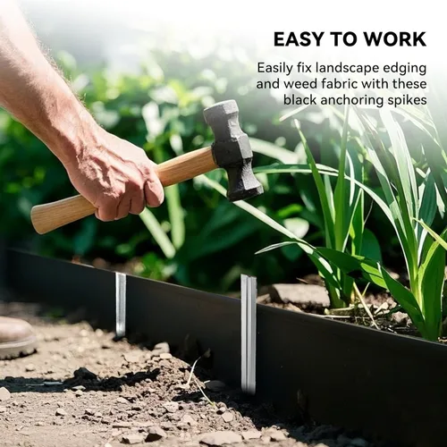 Miniatura 3 de Estacas de Borde de Paisaje Worth, 13 piezas de 8 pulgadas de Estacas de Jardín de Metal Corrugado Galvanizado de Acero Bender, Puntas de Anclaje