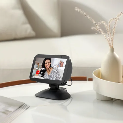 Miniatura 4 de Nuevo soporte de carga ajustable para Echo Show 5 (3ª generación), soporte inclinable + giratorio, rotación multiángulo, base magnética Negro