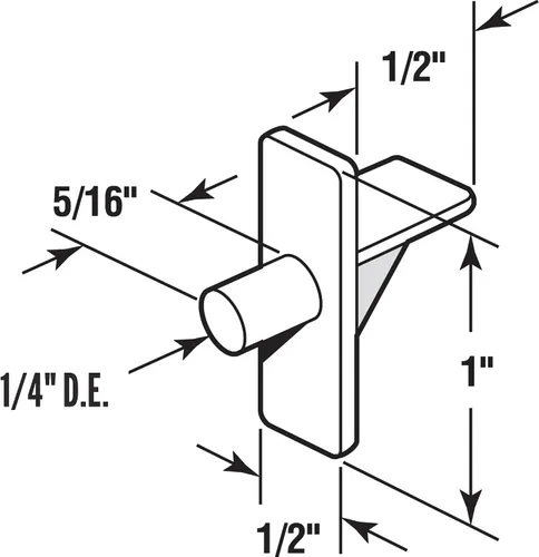 Miniatura 2 de Prime-Line U 10136 1/4 pulgadas, plástico transparente, clavija de soporte para estante (paquete de 8)