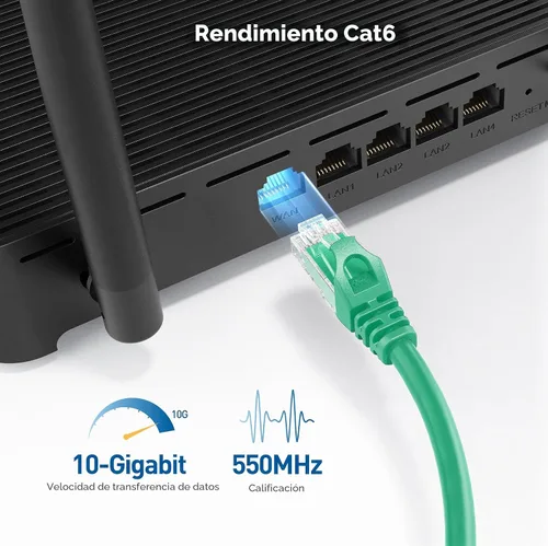Miniatura 4 de Cable Matters combo de 5 colores, cable de conexión Ethernet sin enganches Cat6, negro, azul, blanco, rojo y verde, Rojo