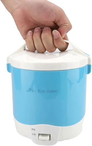 Miniatura 5 de Mini olla arrocera, 1.6L portátil de viaje, única olla de arroz pequeña con función de mantener el calor, vaporizador de revestimiento antiadherente