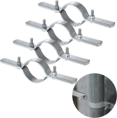 MorningRo 4 abrazaderas verticales de tubo de 3 pulgadas, soportes de tubo rígido de acero galvanizado para fijación de conductos de cobre, hierro,