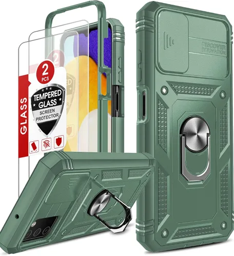 Miniatura 10 de LeYi Funda compatible con Samsung Galaxy A03s: funda para teléfono Samsung A03s con protector de pantalla [2 paquetes], funda deslizante para cámara