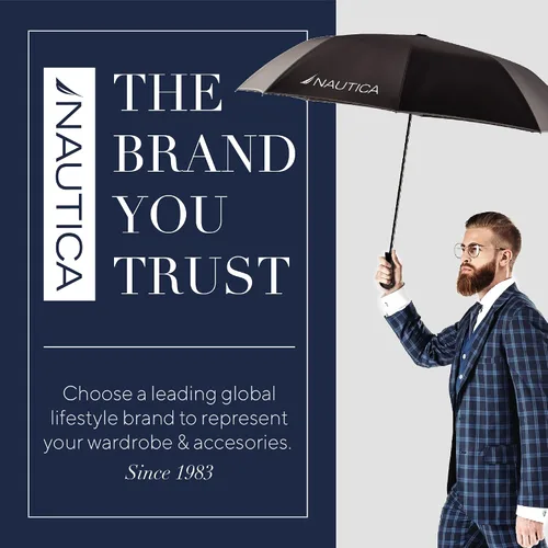 Miniatura 5 de Nautica Umbrella for Travel - Auto Open Compact Lightweight Folding - Best Windproof Umbrellas for Rain Sun Wind Protection Small Automatic