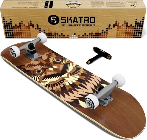 Miniatura 13 de Skatro - Patineta profesional de 31 pulgadas completa. Tabla de patinaje para edades: adultos, niños, principiantes y niñas