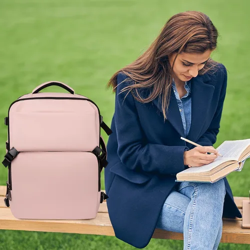 Miniatura 16 de Mochila de Viaje Snoffic para Mujer, Negro, 17 pulg.