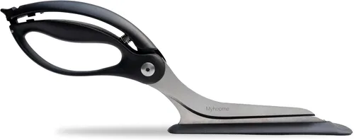 MyHoome Tijeras antiadherentes para pizza con base de agarre seguro, cortador de pizza de acero inoxidable de grado alimenticio, cortador y servidor