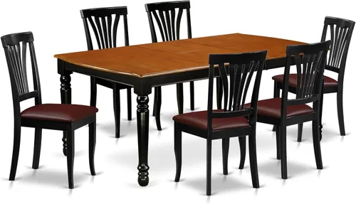 Miniatura 6 de East West Furniture DOAV9-BCH-LC - Juego de mesa de comedor de 9 piezas, incluye una mesa rectangular de madera con hoja de mariposa y 8 sillas