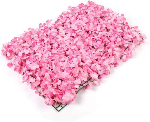 Miniatura 9 de Paneles de pared de flores artificiales, tapete de pared de flores 3D, paneles de flores de seda de 16 x 24 pulgadas, hechos a mano con flores
