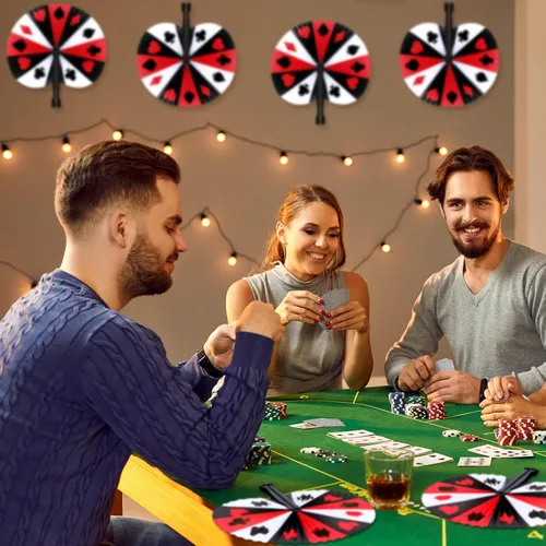 Miniatura 5 de Taiyin Casino - Paquete de 48 abanicos de mano plegables decorativos para revelación de género para decoración de fiesta de ducha, vacaciones