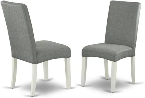 Miniatura 4 de East West Furniture SHDR5-LWH-07 - Juego de mesa y sillas de cocina de 5 piezas, incluye una mesa de comedor redonda con pedestal y 4 sillas