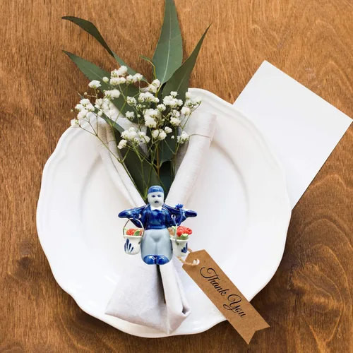 Miniatura 4 de Imán de regalo holandés Delft Boy con tulipanes