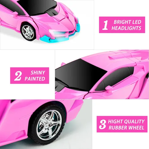 Miniatura 3 de Transform - Juguetes de Coches a Control Remoto para Niños y Niñas de 3, 4, 5, 6, 7, 8+ Años - Coche RC 1:18 Robot de Transformación con Deformación