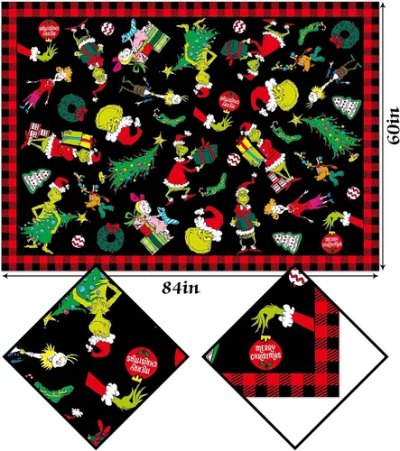 Miniatura 3 de Hafangry Mantel de Navidad Verde a Cuadros Buffalo Plaid Check Navidad Invierno Vacaciones Cumpleaños Fiesta Decoración Rectangular Cocina Comedor