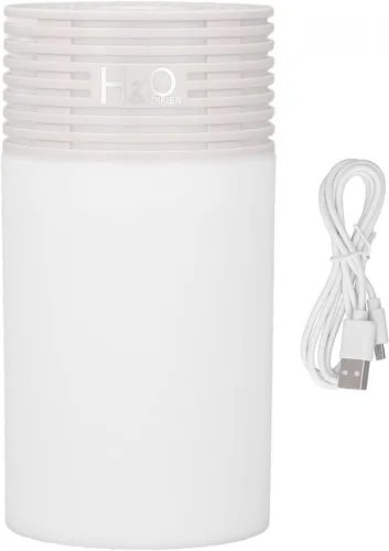 Colorido Mini Humidificador Portátil 2 Velocidades Auto Apagado USB 300ML para Coche Hogar Escritorio (Blanco)