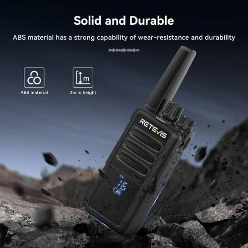 Miniatura 3 de Retevis RT68H Walkie Talkies para adultos, radio de 2 vías de largo alcance, intuitivo, canal, pantalla de energía, VOX manos libres, bloqueo