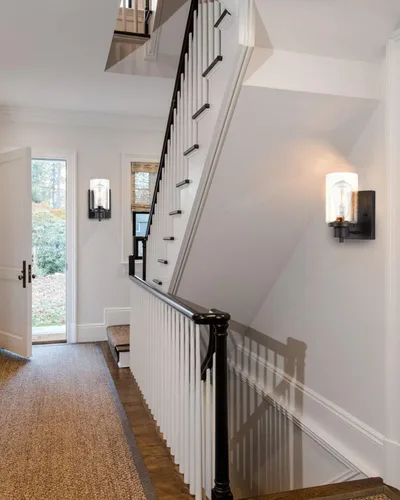 Miniatura 8 de Paquete de 2 lámparas de tocador de baño, apliques de pared, modernas luces de pared de baño interiores con vidrio semillado, accesorios de pared