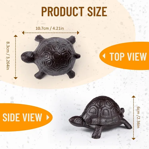 Miniatura 3 de BarGifts Oculta una llave fuera de la falsa llave de roca oculta aspecto de tortuga para jardín o patio, caja de almacenamiento secreta para llaves